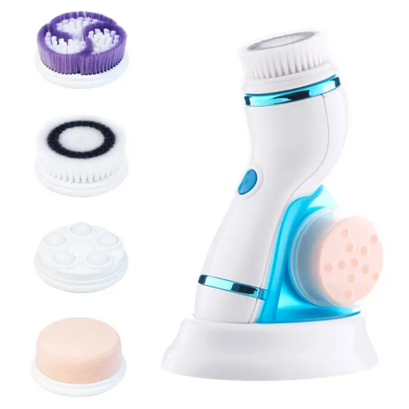 4 IN 1 Facial Cleaner Brush Battery/USB Electric Rotating Face Scrubber Cleanser Brush Set