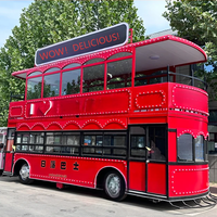 Tongcai Bus de restauration à deux étages Voiture de restauration mobile avec double évier et hotte de cuisine Voiture de restauration à quatre roues