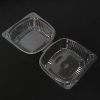 Scatole Trasparenti Quadrate con Coperchio a Cerniera 6 X 6 Pollici per Insalata, Dessert, Prodotti da Forno