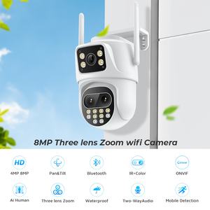 <span class=keywords><strong>BESDER</strong></span> 8MP caméra IP PTZ 4K trois objectifs sans fil 2.8mm 12mm objectif 8X Zoom optique AI détection de mouvement Wifi caméra de vidéosurveillance - Product Image 2