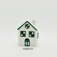 Petite maison en céramique de Noël, figurine lumineuse de nuit