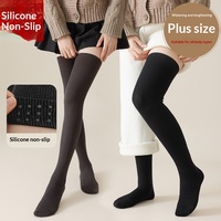 Chaussettes d'hiver pour femmes Fengmei, taille plus, au-dessus du genou, en fibre de polyester, imprimées, extra longues, à coupe haute, antidérapantes, chaussettes cuissardes