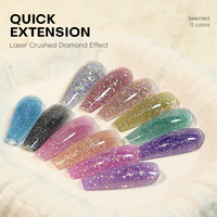 Gel de construction réfléchissant effet disco laser en gros, sans HEMA/TPO, certifié CPSR, pour ongles