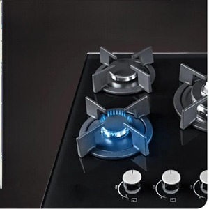 Fornello a <span class=keywords><strong>Gas</strong></span> Domestico a Tre Fuochi con Supporti in Vetro per Padelle e Pentole, Prezzo Conveniente - Product Image 3