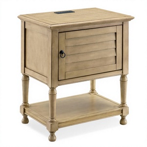 Table d'appoint en bois convertible et extensible au design moderne avec ports de charge USB pour la maison, le salon, la chambre, l'hôtel, le bar - Product Image 1