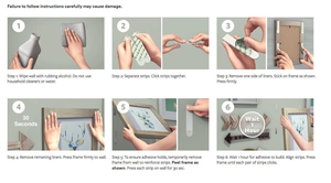 Crochet mural auto-adhésif amovible sans trace, double face, en nylon 100 %, avec bande auto-agrippante pour cadres photo - Product Image 2