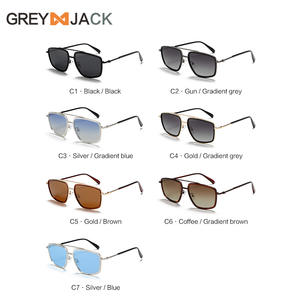 Lunettes de soleil polarisées unisexes à monture carrée, noires, en métal TR, verres TAC UV400 pour la protection solaire, la pêche, les voyages, la conduite et la mode - Product Image 3