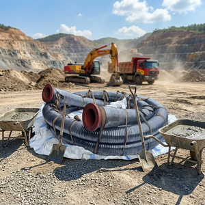 Oil / Fuel Suction <b>Hose</b> Spiral Wire Reinforced NBR <b>Rubber</b> <b>Hose</b> with Red Flange Ends for Oil Fuel Suction - Product Image 5