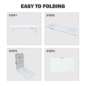 <span class=keywords><strong>Mesa</strong></span> <span class=keywords><strong>Plegable</strong></span> de <span class=keywords><strong>6</strong></span> Pies, <span class=keywords><strong>Mesa</strong></span> Rectangular para Exteriores, HDPE, <span class=keywords><strong>Plegable</strong></span>, para Fiestas, Comedor, Alquiler, Plástico, Portátil, para Campamento, con Estante <span class=keywords><strong>Plegable</strong></span> - Product Image 5