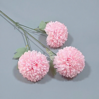 Fleur artificielle chrysanthème à trois têtes, pissenlit acanthosphere unique, fleur de mariage, décoration pour la maison et le salon, fausse fleur