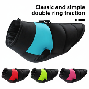 Rompi Anjing Anti Angin Tebal Hangat untuk Musim Gugur dan Musim Dingin, Jaket Hewan Peliharaan Gaya Kasual dengan D-Ring Terpasang - Product Image 4