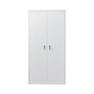 批发白色2门钢制固定橱柜办公室文件储物柜，带四层可调隔板 - Product Image 1