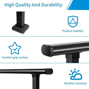 Kit de garde-corps de terrasse, 72 po de long x 36 po de haut, garde-corps en <span class=keywords><strong>métal</strong></span> noir avec finition sous revêtement en poudre connectable pour terrasses et cours plates - Product Image 5