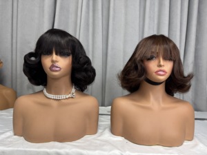 Promoción $42 Pelucas de Encaje 1x3 de Alta Calidad 12A con Flequillo, 12 Pulgadas, Cabello Humano 100% Natural, Venta al Por Mayor de Fábrica - Product Image 2