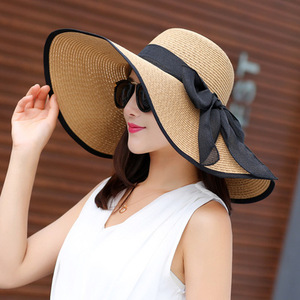 Wholesale Oversized Ladies Big Brim pink Foldable <b>Summer</b> Beach Big Floppy <b>Straw</b> <b>Hats</b> - Product Image 5