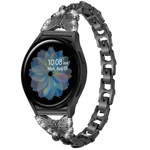 Correas de reloj de acero inoxidable a <span class=keywords><strong>precio</strong></span> de fábrica para <span class=keywords><strong>Samsung</strong></span> Galaxy <span class=keywords><strong>Watch</strong></span> 3 4 <span class=keywords><strong>5</strong></span> <span class=keywords><strong>Pro</strong></span> Active 2 20mm pulsera de moda de liberación rápida - Product Image 1