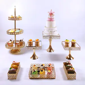 Nicro Wholesale Luxury Style Birthday Festive Party Supplies Tray Cookware Cupcake Tool Wedding Cake Dessert Stand Set