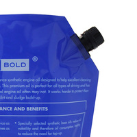 Sac bleu personnalisé de poche de bec 1L & 3L écologique avec poignée d'impression de becs en plastique de moteur de voiture pour l'emballage d'huile et de congélateur