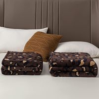 Couverture en flanelle tissée sur mesure, en sherpa, 100% polyester, imprimé animal, taille king, quatre saisons, chaude, lavable en machine