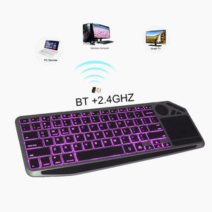 คีย์บอร์ดไร้สายแบบพกพาพร้อมแทร็คแพดในตัว คีย์บอร์ดบลูทูธไร้สายแบบ Ergonomic พร้อมทัชแพด - Product Image 1