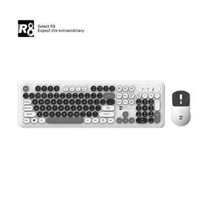 Tastiera senza fili colorata R8 & <span class=keywords><strong>Mouse</strong></span> tastiera a membrana 3 canali tastiera ricaricabile Set <span class=keywords><strong>Mouse</strong></span> per PC - Product Image 1