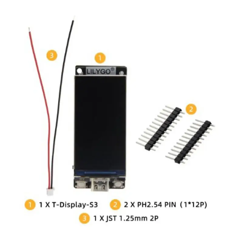 ESP32-S3 1.9 אינץ' ST7789 לוח פיתוח תצוגת LCD WIFI BLE5.0 מודול אלחוטי T-Display-S3