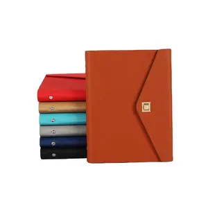 A5 ring binder notebook PU leather hard cover journal colorful loose-leaf line pages magnetic closure notebook