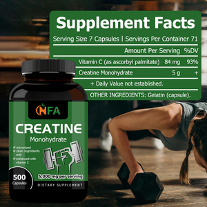 Cápsulas de Creatina Monohidratada de Alta Calidad con Vitamina C, Suplemento para Mejorar la Energía y el Rendimiento Físico para Adultos - Product Image 2