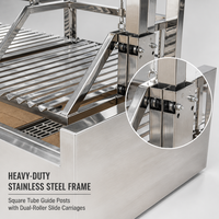 Gril à charbon de bois commercial en acier inoxydable avec levage manuel par volant, pour rôtir les steaks et la viande en restaurant – Fournisseur d'usine
