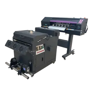 24英寸i3200头Dtf打印机和粉末振动筛机，带9种多色荧光打印