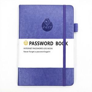Carnet de notes personnalisé avec logo, couverture rigide en cuir PU A5 B6, livre de mots de passe - Product Image 1