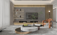 Solution unique Décoration Salon Architecture Design Villa de luxe Décor à la maison Rendu 3d Design d'intérieur moderne