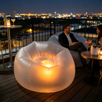 LED-Beleuchteter Umweltfreundlicher Aufblasbarer Sessel für LED-Leuchtsitz Lounge-Couch Möbel für Outdoor-Events Party Garten