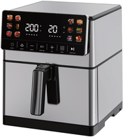 Friteuse à air électrique 8L de haute qualité avec double chauffage, écran tactile LED, contrôle intelligent et revêtement antiadhésif pour usage domestique
