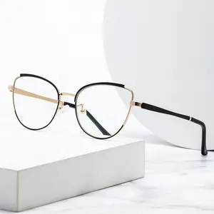 Очки jiuling 2023, металлическая оправа для очков с защитой от синего света, очки «кошачий глаз», оптическая оправа для очков для женщин
