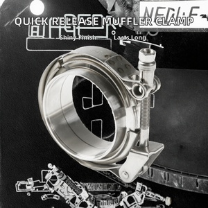 For <b>Quick</b> Release 2.5inch Muffler Exhaust Pipe <b>Clamp</b> 304 Stainless Steel Mirror Polished 1.5mm Thickness 63mm - Product Image 2