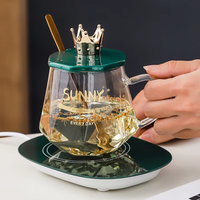 Chauffe-tasse USB en verre moderne en gros avec réglage de température, logo personnalisé, boîte cadeau verte/rose pour bureau, maison, cadeaux promotionnels