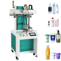 Imprimante à écran pour bouteilles et gobelets incurvés avec alignement de précision |   Machine d'impression sérigraphique cylindrique automatique
