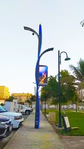 Weclouds iot pólo de iluminação inteligente para a cidade inteligente com cctv câmera carregando pilha led tela wifi ap