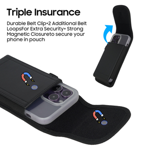 Bán Buôn PU Da Trường Hợp Pouch Holster Vành Đai Vòng Lặp Cho Iphone 16 Pro Max Điện Thoại Eo Túi Cho Nam Giới - Product Image 4