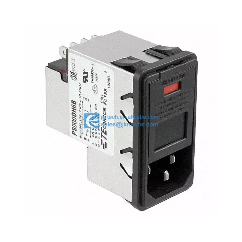 On Sale 4-6609952-3 Power Entry Connector Corcom Series Receptacle Male Blades Module IEC 320-C14 Panel Mount Snap-In 466099523