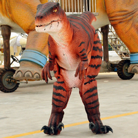 Raptor Dinosaurus Kostuum met Verborgen Poten, Lichtgewicht, Flexibel, Aanpasbaar voor Binnen/Buiten Gebruik, Tuin, Winkelcentrum