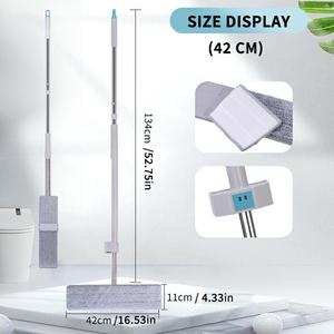 35cm không rửa tay lau phẳng hộ gia đình ướt khô sợi nhỏ vải với thép xử lý PP lau đầu trượt kiểu bóp thiết kế - Product Image 5