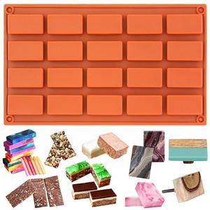 Khuôn Xà Phòng <span class=keywords><strong>Silicone</strong></span> Bền 20 Khoang Khuôn Xà Phòng Làm Bánh Sô Cô La Thủ Công Hình Chữ Nhật Dụng Cụ Làm Bánh - Product Image 2