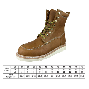 <span class=keywords><strong>Scarpe</strong></span> da <span class=keywords><strong>Uomo</strong></span> Goodyear Welt in Pelle Goffrata, Calzature di Sicurezza in Vera Pelle con Punta e Suola in Acciaio, Stivali Alti da Lavoro per Esterni - Product Image 4