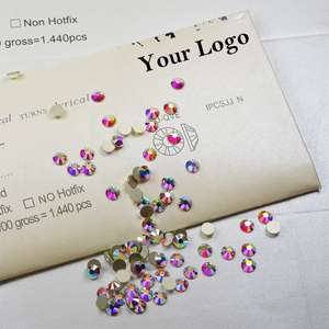 यानटुओ बैक एस. 10 एस. 20 नाखून स्ट्रैस के लिए गोल्डन क्रिस्टल कैब ग्लास गैर हॉटफिक्स गैंडा, फ्लैबैक पर्यावरण के अनुकूल b 2 बैग - Product Image 3