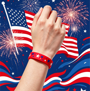 Bracelets en silicone patriotiques USA, rouges, blancs et bleus, avec étoiles et drapeaux, cadeaux originaux pour la fête du 4 juillet - Product Image 2