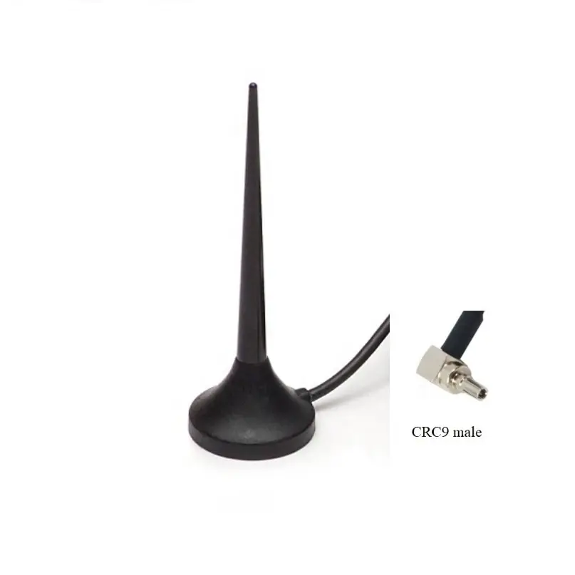 Antena de chicote antena magnética gsm/gprs/amps/cdma, com conector crc9 e cabo rg141