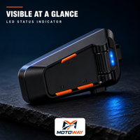 Casque de moto C2 avec interphone pour scooter, étanche IPX5, filtre anti-bruit du vent, audio longue portée sur oreille, audio mesh