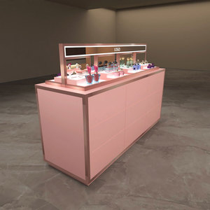 Mostrador de barra de perfume de lujo personalizable, escaparate de joyería pequeño para quiosco de centro comercial interior, diseño de escaparate Premium - Product Image 5